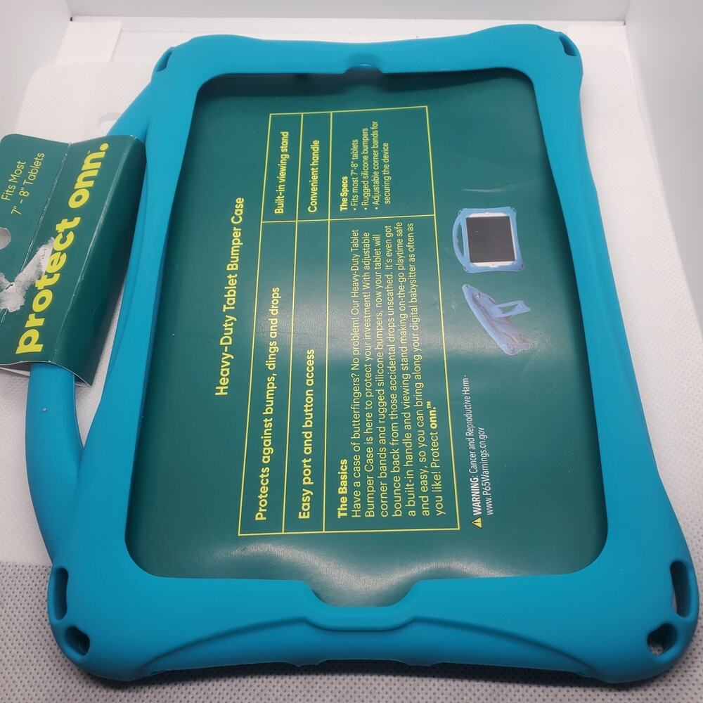 Protect ONN Heavy Duty 7"-8" Tablet Bumper Case w/ Carry Handle & Stand | Blue